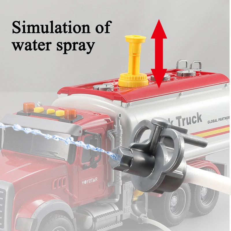 Large tanker will spray water can be sprinkled oversized simulation child boy baby toy car engineering car model