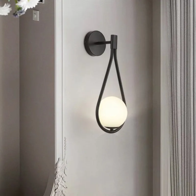 Post-modern light luxury gold wall lamp,bedroom, bedside aisle, staircase, background wall, creative personality