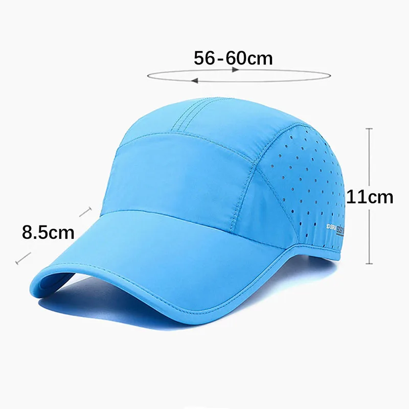 Açık spor hızlı kuru su geçirmez nefes beyzbol şapkası yaz erkekler kadınlar için moda ayarlanabilir Snapback ince güneş gölge şapka