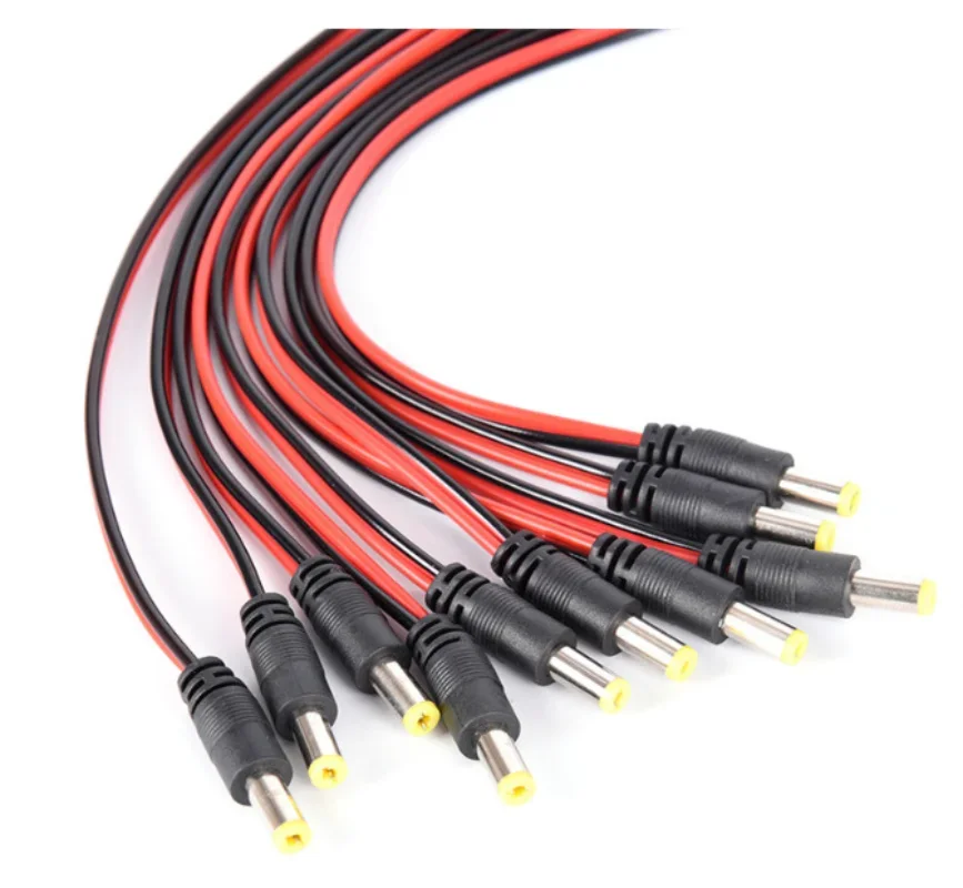 10 ชิ้น/ล็อต 2.1x5.5 มม.ชายหญิง 12V Dc Pigtail Cable Jack สําหรับกล้องวงจรปิดเชื่อมต่อหางขยาย 12V DC ลวด