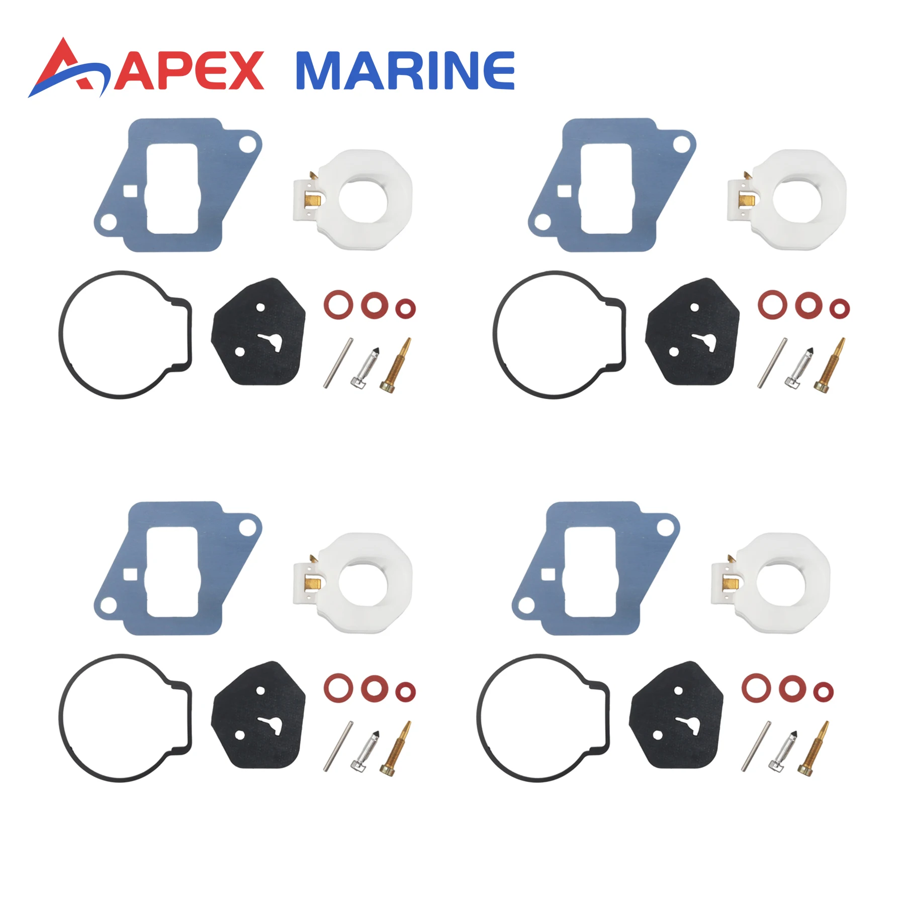 

4 Sets 6E7-W0093 Carburetor Rebuild Kit for Yamaha 9.9 15 HP 2-Stroke Outboard Motor Parts Replacement 677-W0093-04