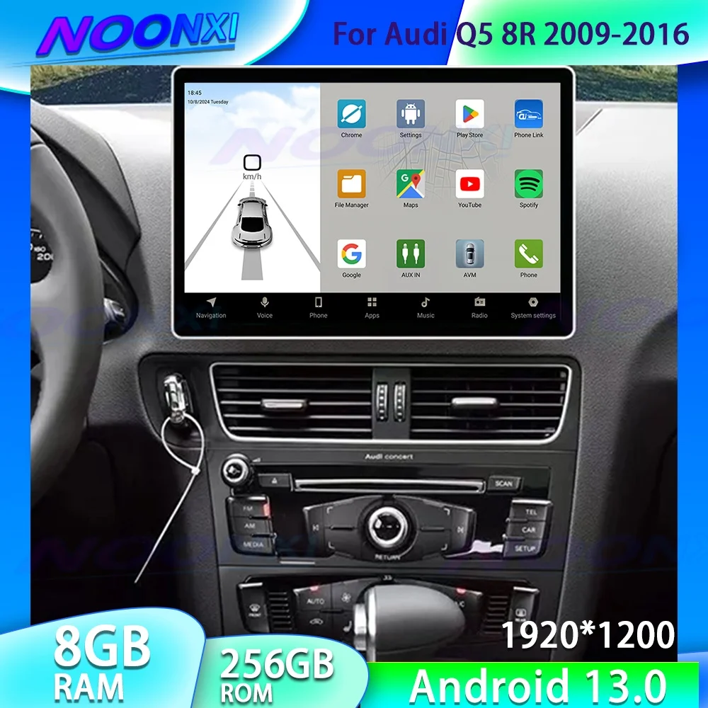 For Audi Q5 8R 2009-2016 Carplay Android Auto Car Radio Multimedia Video Player GPS Navigation Stereo BT WIFI Head Unit