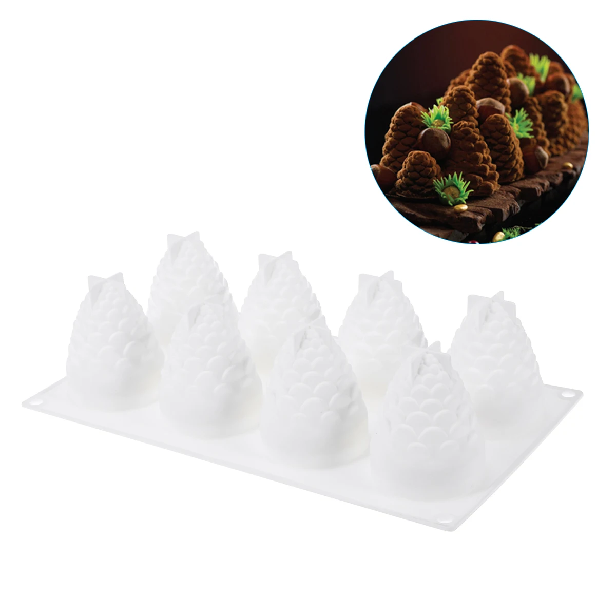 

Pine Cone Silicone Cake Molds Baking Tools Heat Resistant Non-Stick Chocolate Mousse Mold Oven Safe Easy Clean