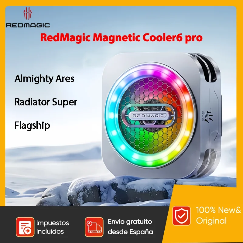 Neuer RedMagic 6 Pro Gaming-Telefonkühler 30 W RGB AI Echtzeit-Temperaturregelung