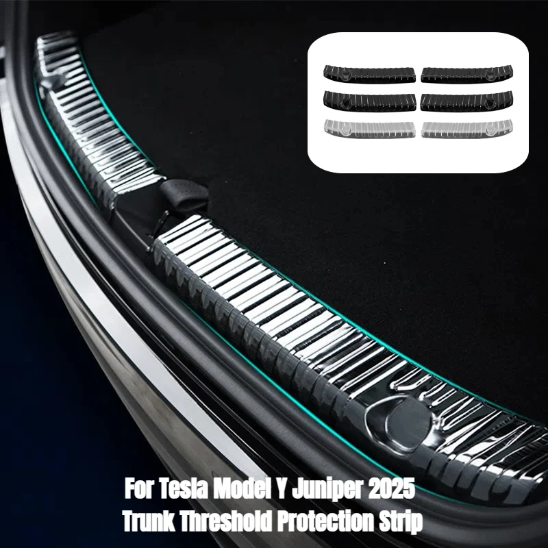 

Защитная полоса порога багажника для Tesla Model Y Juniper 2025, защита заднего порога багажника из нержавеющей стали, крышка бампера, автомобильные аксессуары