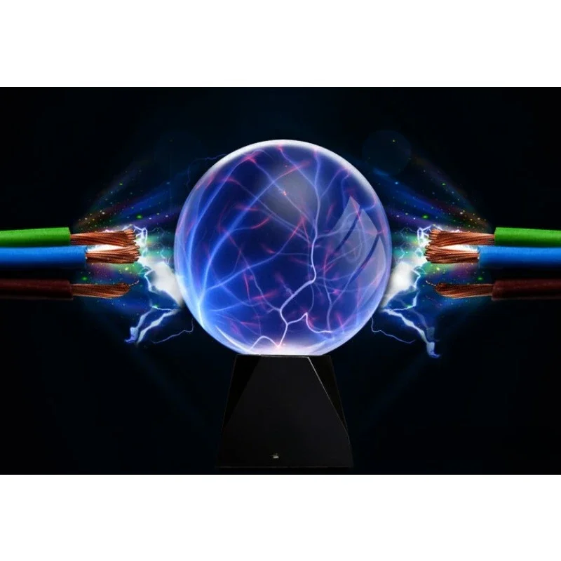 

Lightning Ball 4-8Inch Ion Ball Glow Ball Simulates Tesla Coil Red Light Blue Light 15 Cm Glass Diameter