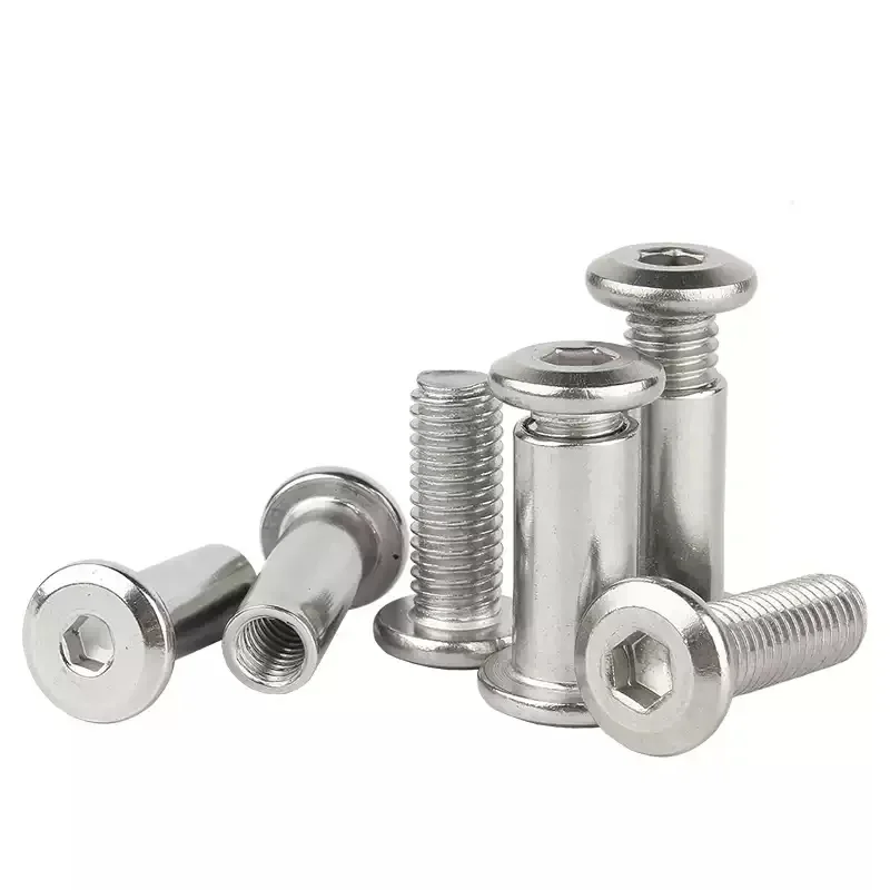 Flat Hex Socket Head Locking Splint Screw Nut Combo 304 Stainless Steel M2 To M10 Assembly Fastening Hardware