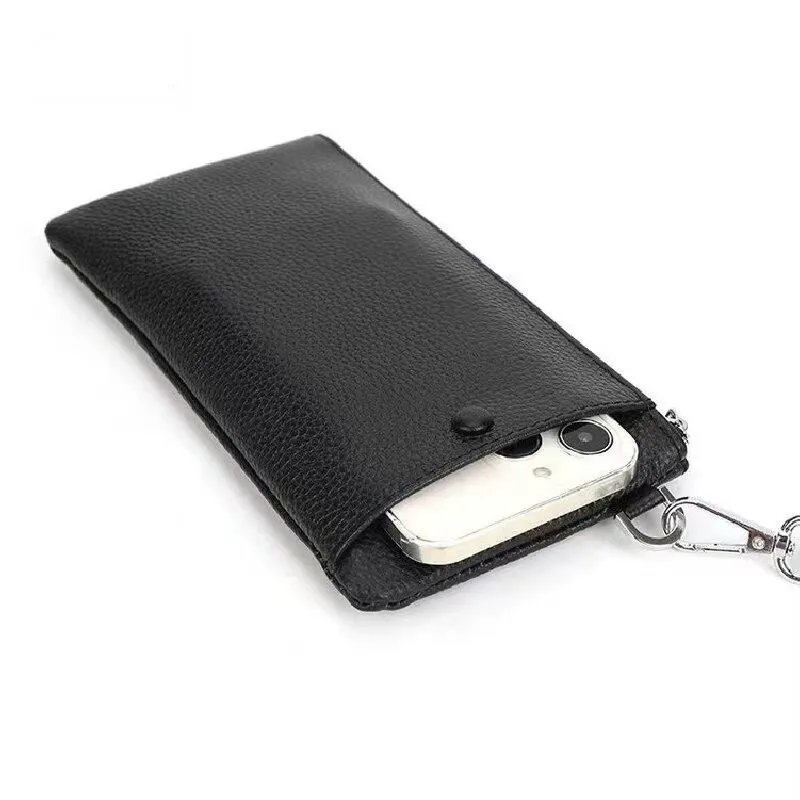 Men's Slim Long Zipper Wallet Soft Cow Leather Male Coin Purse Money Pocket Clutch Bag Card Holder