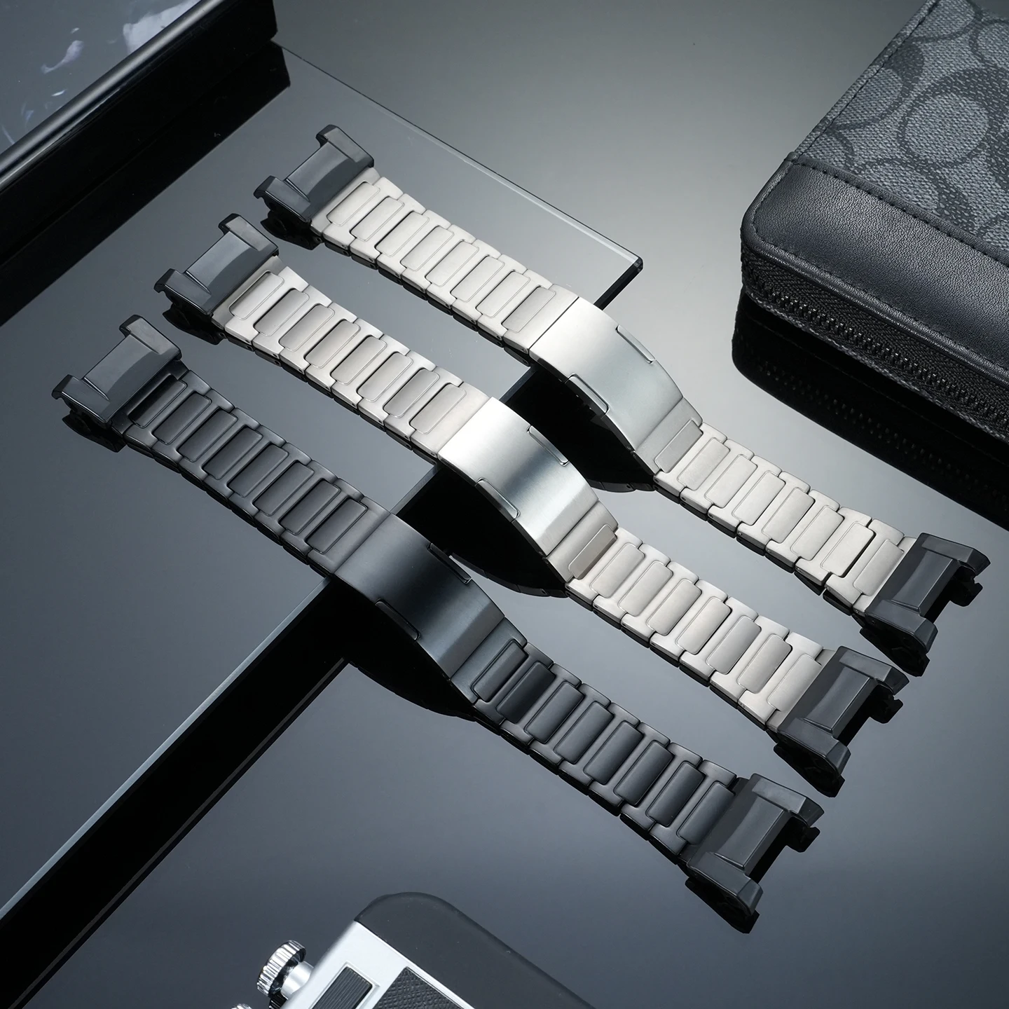 Titanium alloy watch strap for Casio G-SHOCK Mudmaster GWG-B1000 The Third Generation Modified watchband Men Black strap Bracele