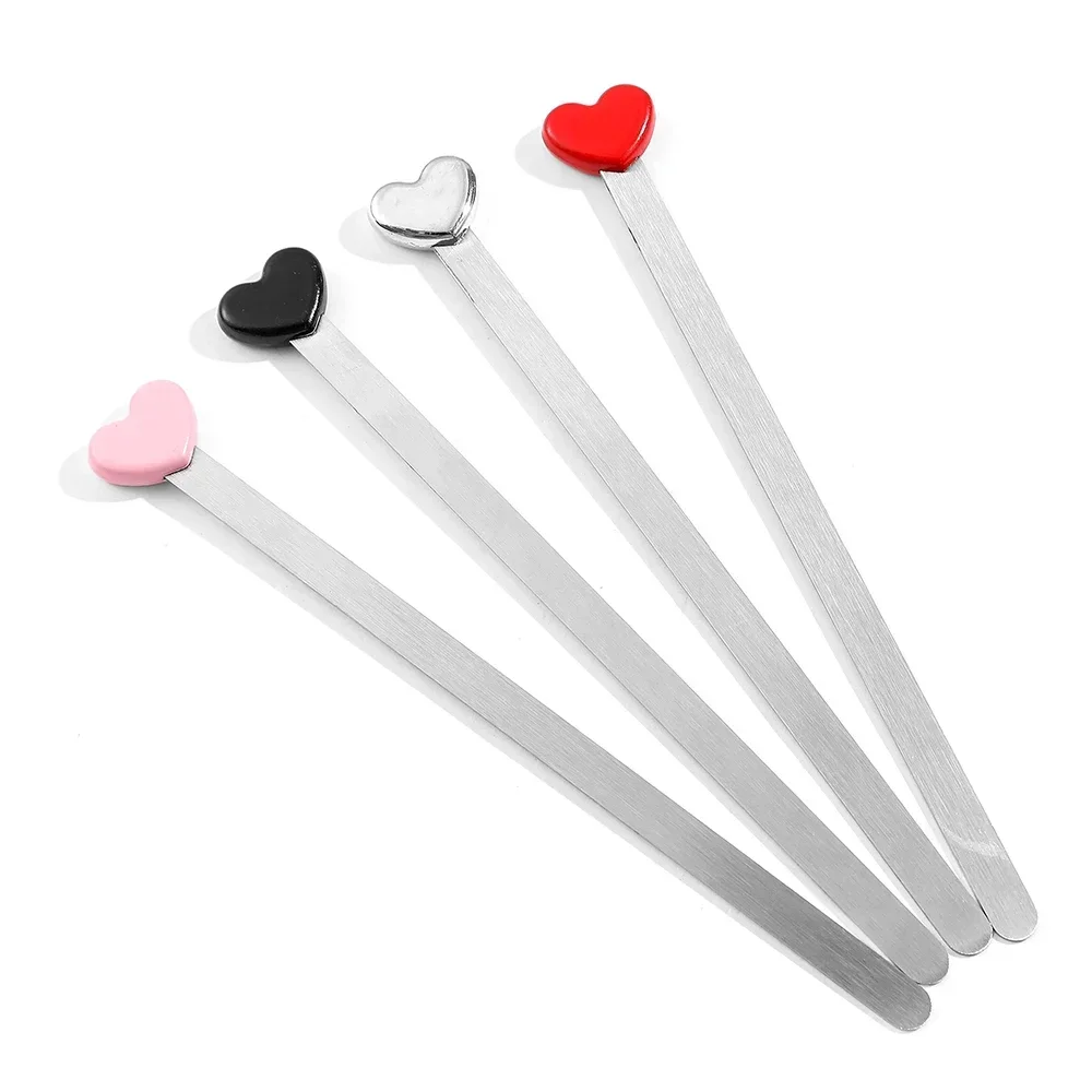 Heart Stainless Steel Bookmark Exquisite Readings Page Mark Stationery for Men Women Simple Literature Bookmark Supplies