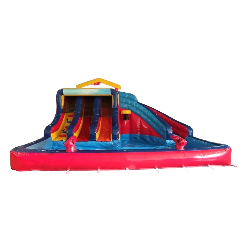 

6*5*3m Commercial Outdoor Water Park Inflatable Large Water Slide Inflatable Slide With Pool