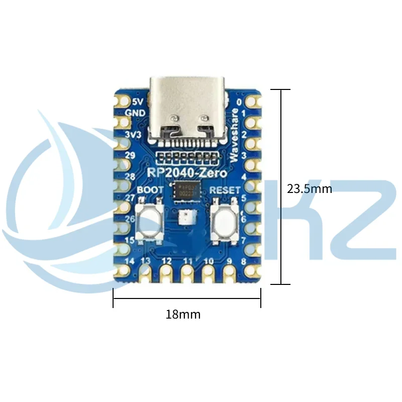 10PCS RP2040-Zero RP2040 for Raspberry Pi Microcontroller PICO Development Board Module Dual-core Cortex M0+ Processor 2MB Flash