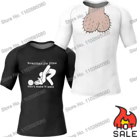 Funny Rash Guard Surf Clothing BJJ MMA Men Short Sleeve Diving T-Shirt Tight Swimwear Summer Beach Floatsuit Women GYM Tops