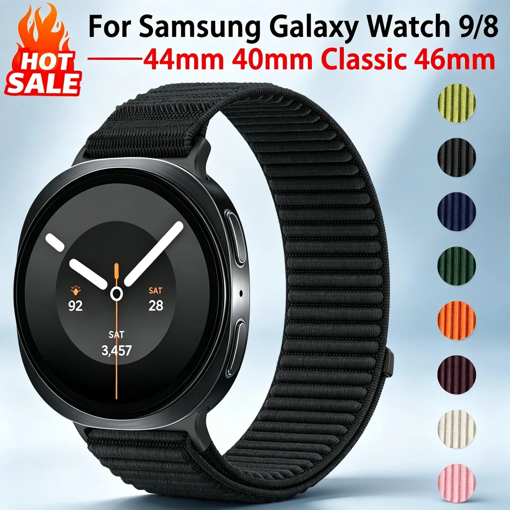 Stoffschlaufenarmband für Samsung Galaxy Watch 8 46mm Classic Ersatz-Sportarmband Correa Armband Uhr 9 8 44mm 40mm Zubehör
