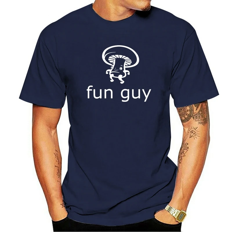 

Хлопковая футболка унисекс Fun Guy с забавным трафаретным принтом грибов и юмором, летняя мужская новинка, уличная футболка в стиле Харадзюку, повседневная женская мягкая футболка