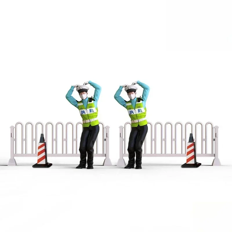1:64 Traffic police series doll set simulation model
