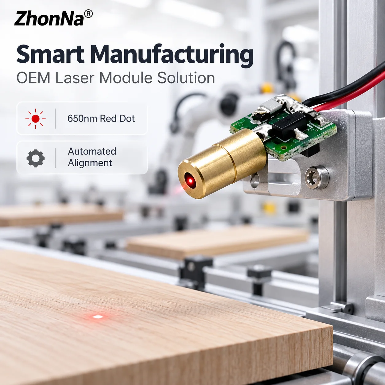 ZhonNa New 650nm 5mW Laser Module Single Point Irradiate Tire Wheel Alignment Positioning Light Indicator Lamp