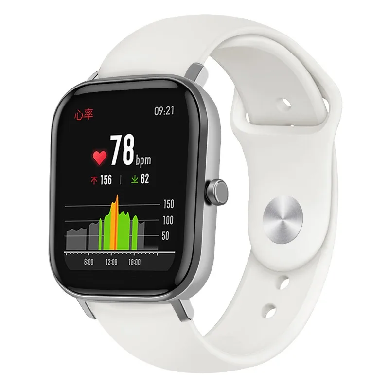 Correa de silicona de 20mm para Huami Amazfit Bip 3 S U Lite Pro, Correa de reloj deportivo para Amazfit GTS 4 3 2 2e Mini GTR, 42mm