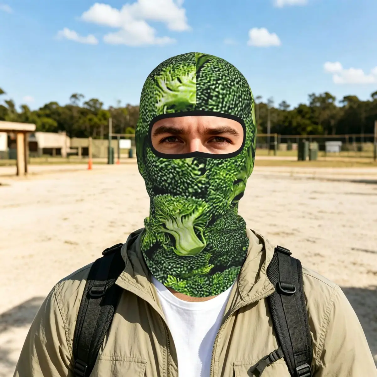 Fresh Raw Broccoli Breathable Thin Balaclava Full Face Mask Sun Protection Neck Gaiter For Motorcycle Fishing Outdoor