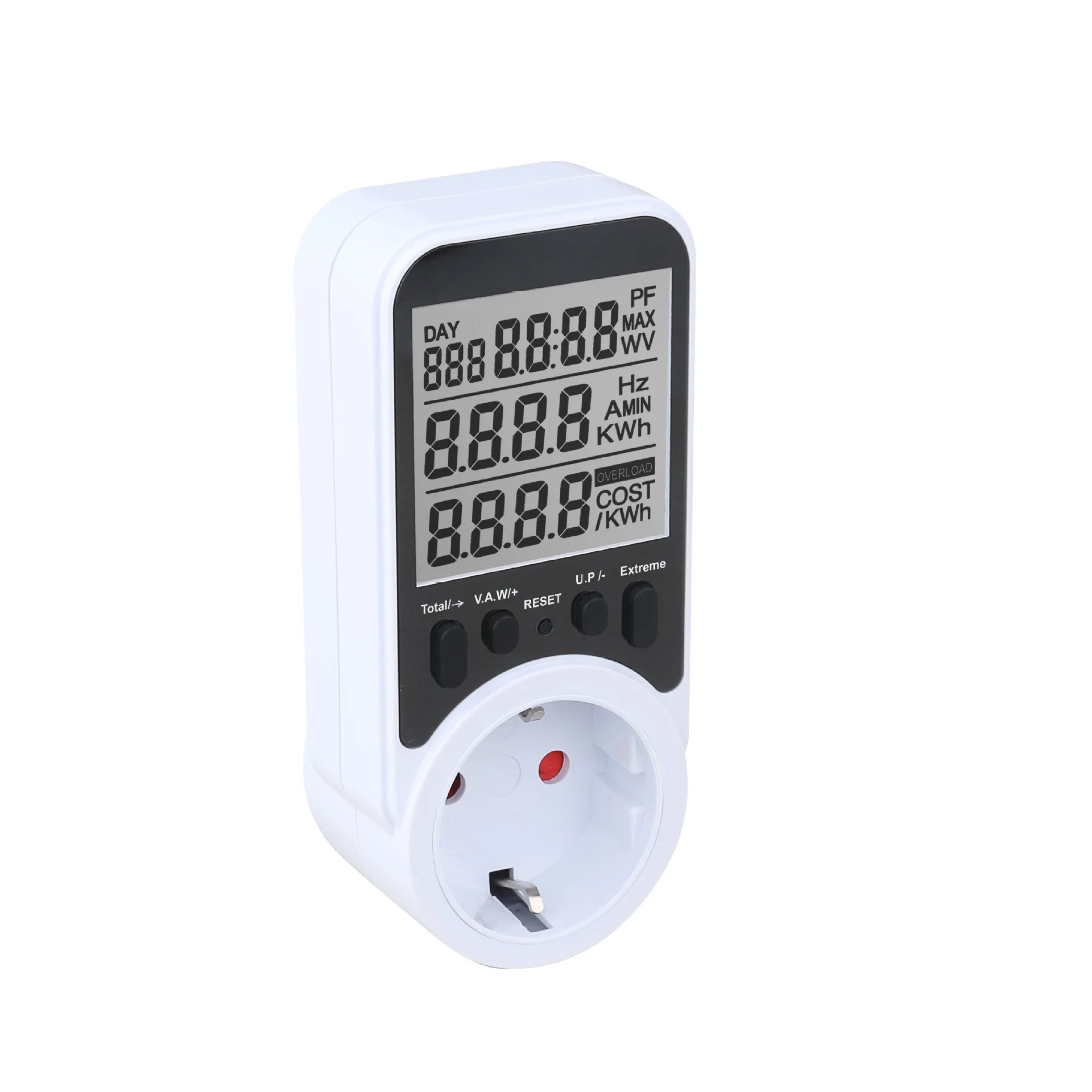 Manufacturer supply, large screen European standard power metering socket, power monitor, smart home monitoring meter