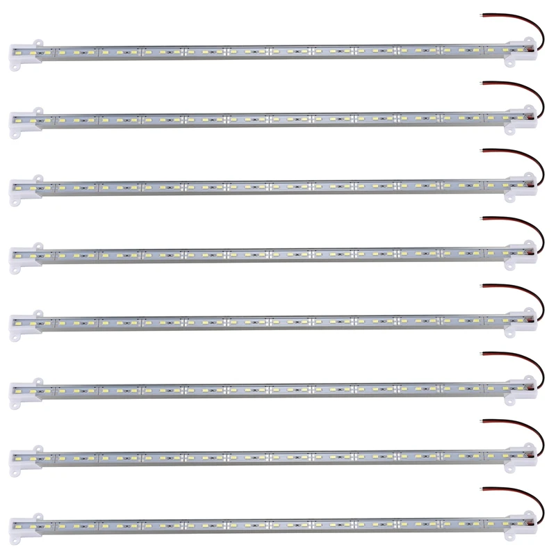 8Pcs 50CM 12V 36 LED 5630 SMD Hard Strip Bar Light Aluminum Rigid White