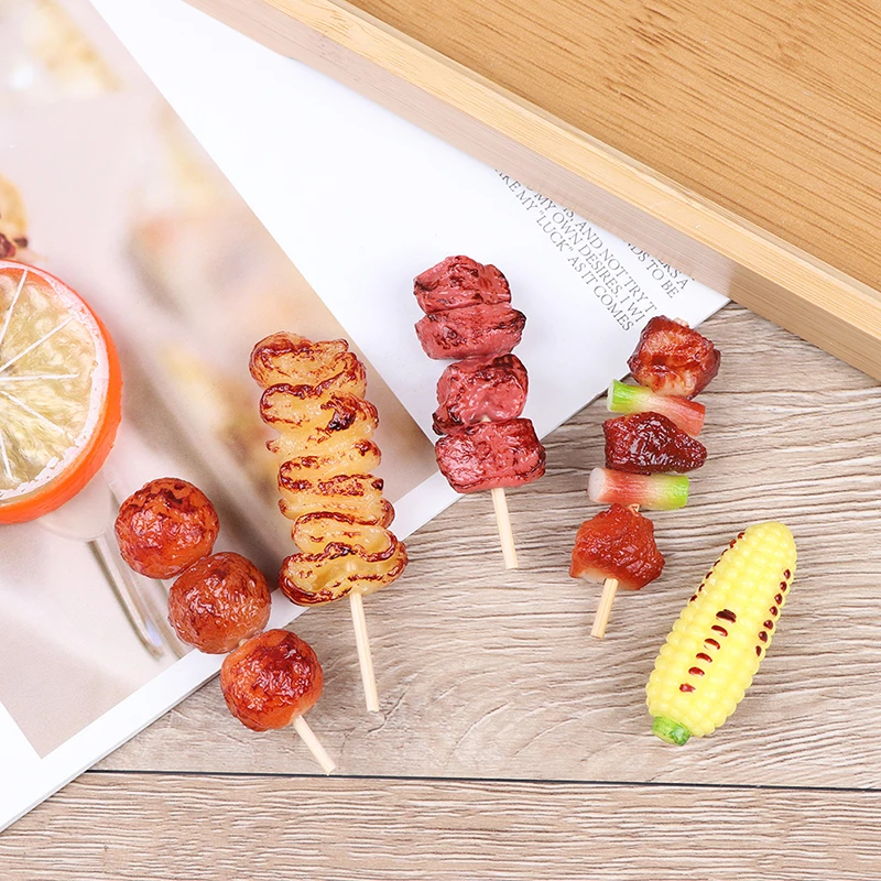 1Pcs Cute Mini Play Toy BBQ Simulation Food Miniature For Doll House Toy