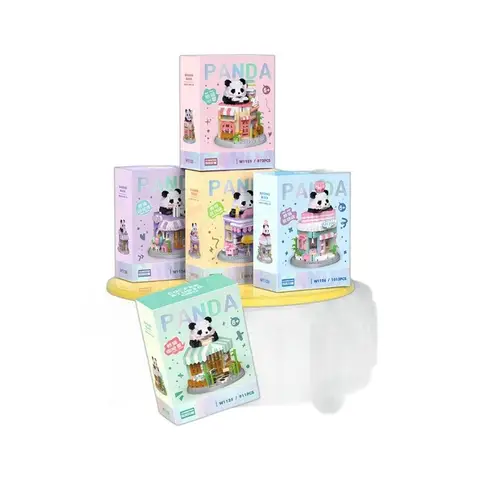 Ny W1123-27 Lele Brothers China-Chic Panda-serie byggklosspussel monterad leksak 8 best sales lele leksak - №3