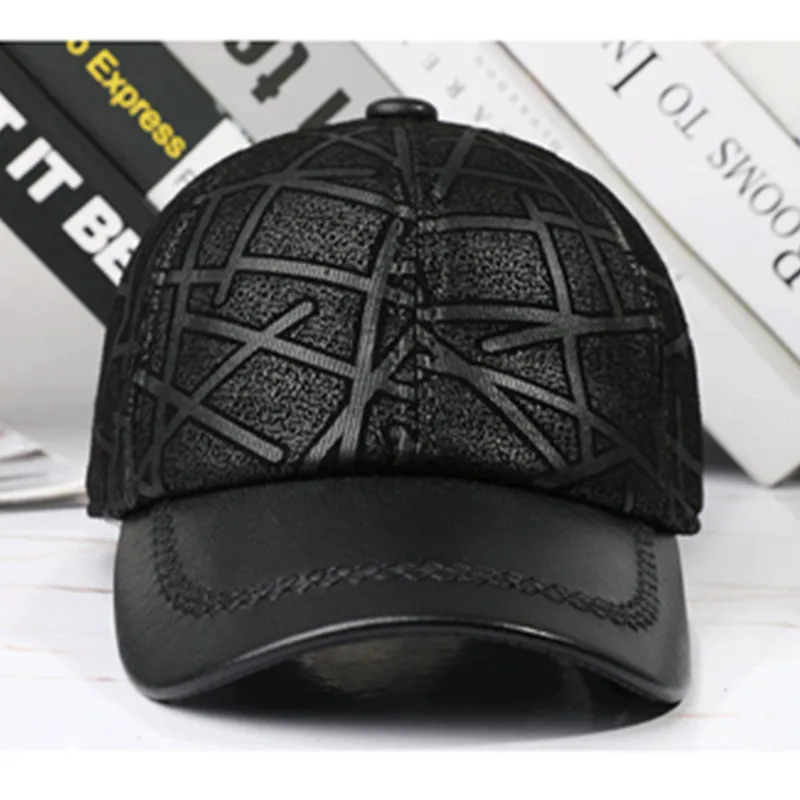 2024 Autumn Men And Women Sheepskin Baseball Caps Party Hats Natural Genuine Leather Hat Fashion Personality Brands Leather Cap