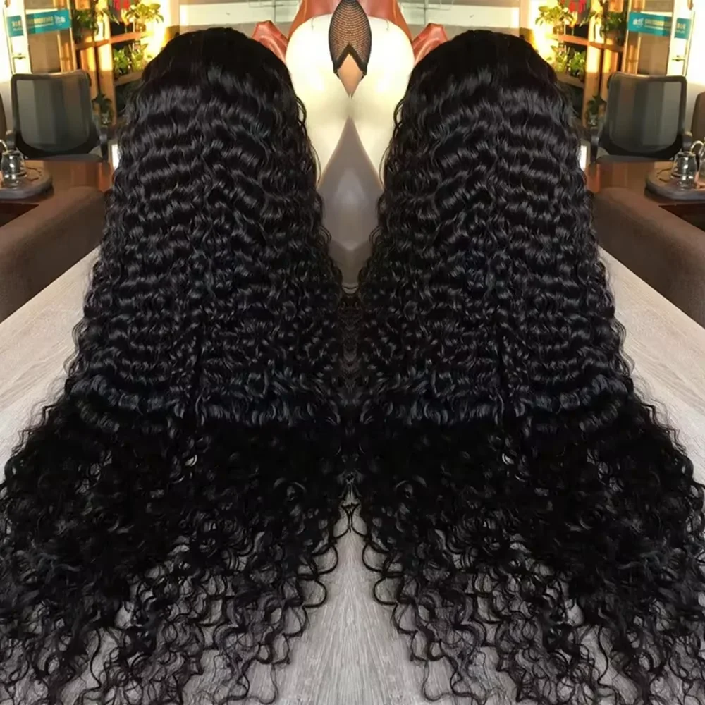 250 Density Thick Bouncy Deep Wave Wigs Human Hair 40 Inch Extra Long Natural Style 13x4 13x6 HD Lace Frontal Wigs Soft Comfortable for All Occasions image 2