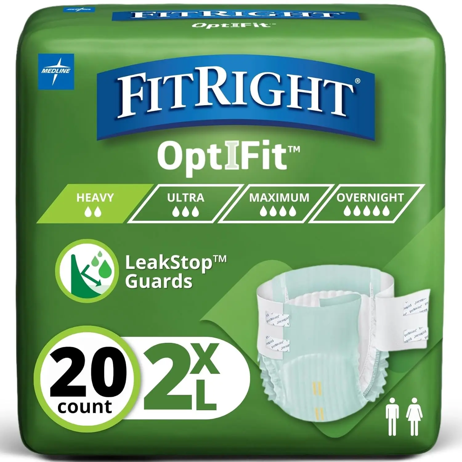 

Adult Diapers, Disposable Incontinence Briefs, Leak-Proof Diaper, Absorbent Briefs for Men and Women, Maximum Protection, 2XL