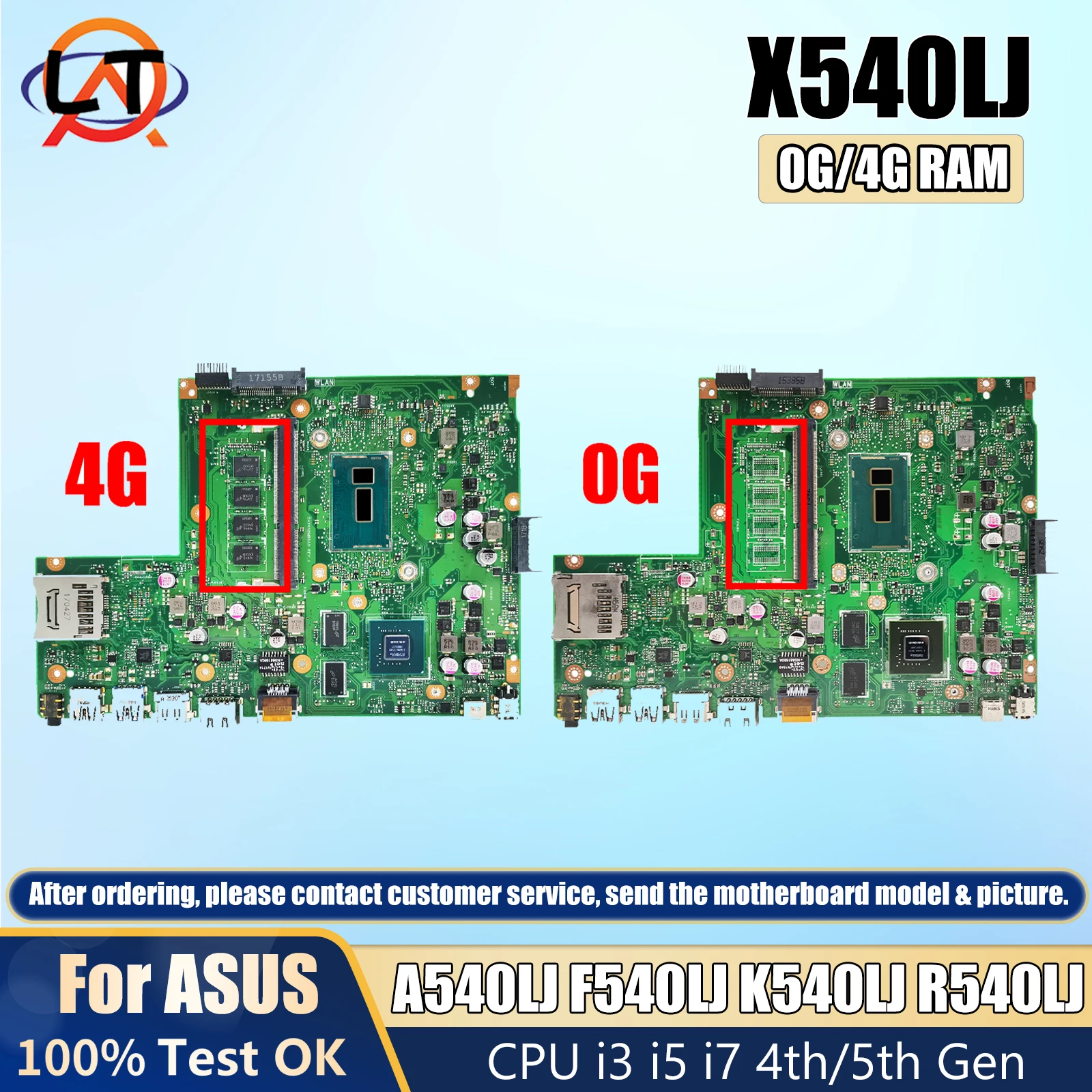 

X540LJ Mainboard For ASUS A540LJ F540LJ K540LJ R540LJ X540L Laptop Motherboard i3 i5 i7 4th/5th CPU RAM-0G/4G GT920M V2G