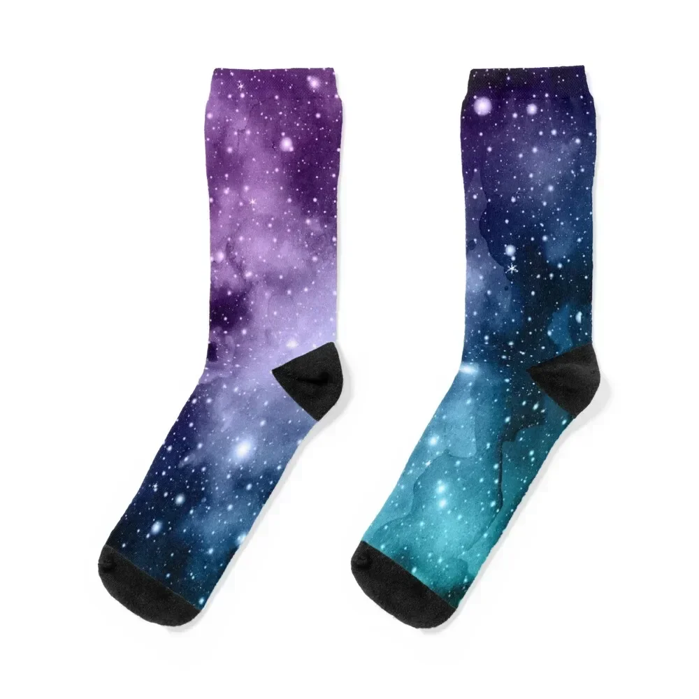 Lila blaugrüne Galaxie Nebula Dream # 2 # Dekor # Art Socken Weihnachten Sommer transparente Retro-Socken Damen Herren