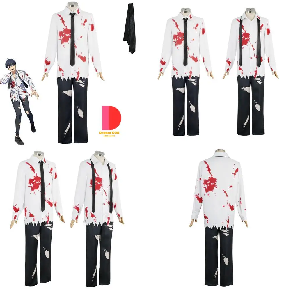 

Blue Lock Cosplay Costume Anime Isagi Yoichi White Uniform with Bloodstains Classic Role Play Adult Halloween Party Comic Con