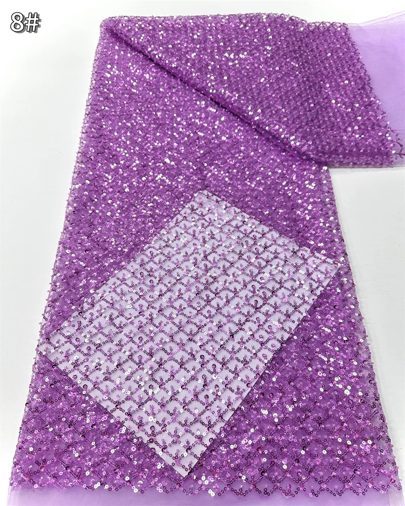 

Африканские кружевные ткани с блестками и бисером, высокое качество, французская нигерийская кружевная ткань с вышивкой для свадебного шитья платьев