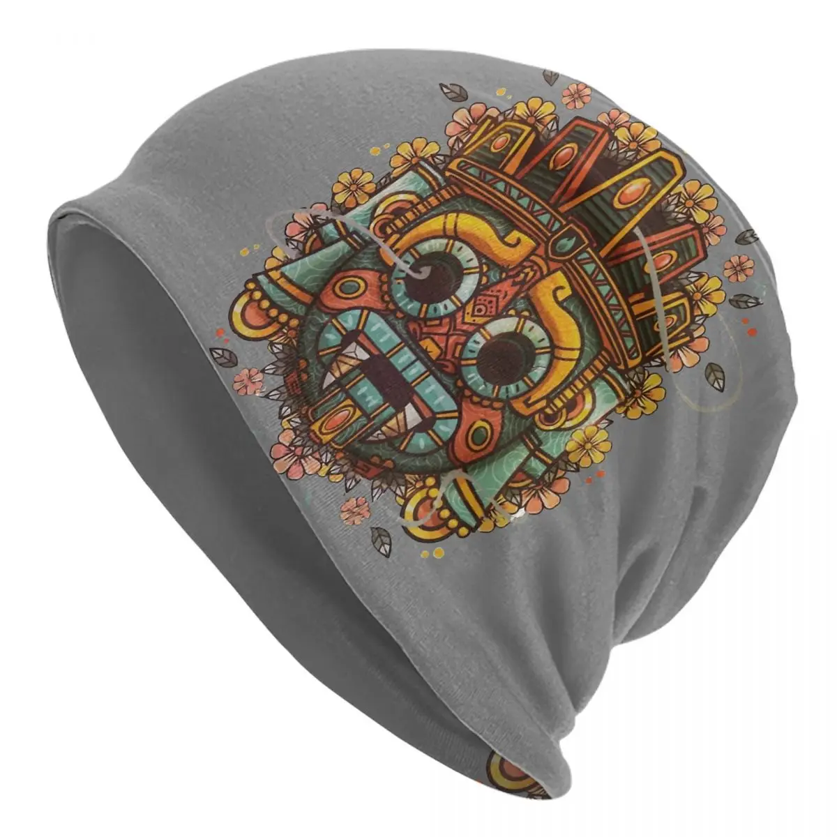 Maya Skullies Beanies Caps Tlaloc The Aztec Rain God Thin Hat Autumn Spring Bonnet Hats Men Women\'s Unisex Ski Cap