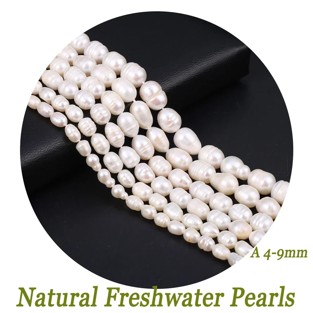 

New Natural Zhuji Freshwater Pearl Beads Rice Luster Pearl Bead for Jewelry Making Diy Necklace Bracelet Accessories 14inch