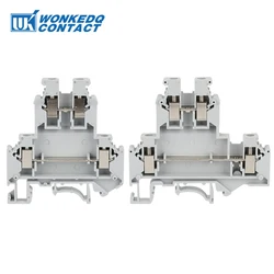 10Pcs UKK/UKKB 5 Double-Level Terminal Block 2 Layer 0.2 - 4 mm² Plug Wire Electrical Screw Connector DIN Rail Termin UKK5 UKKB5