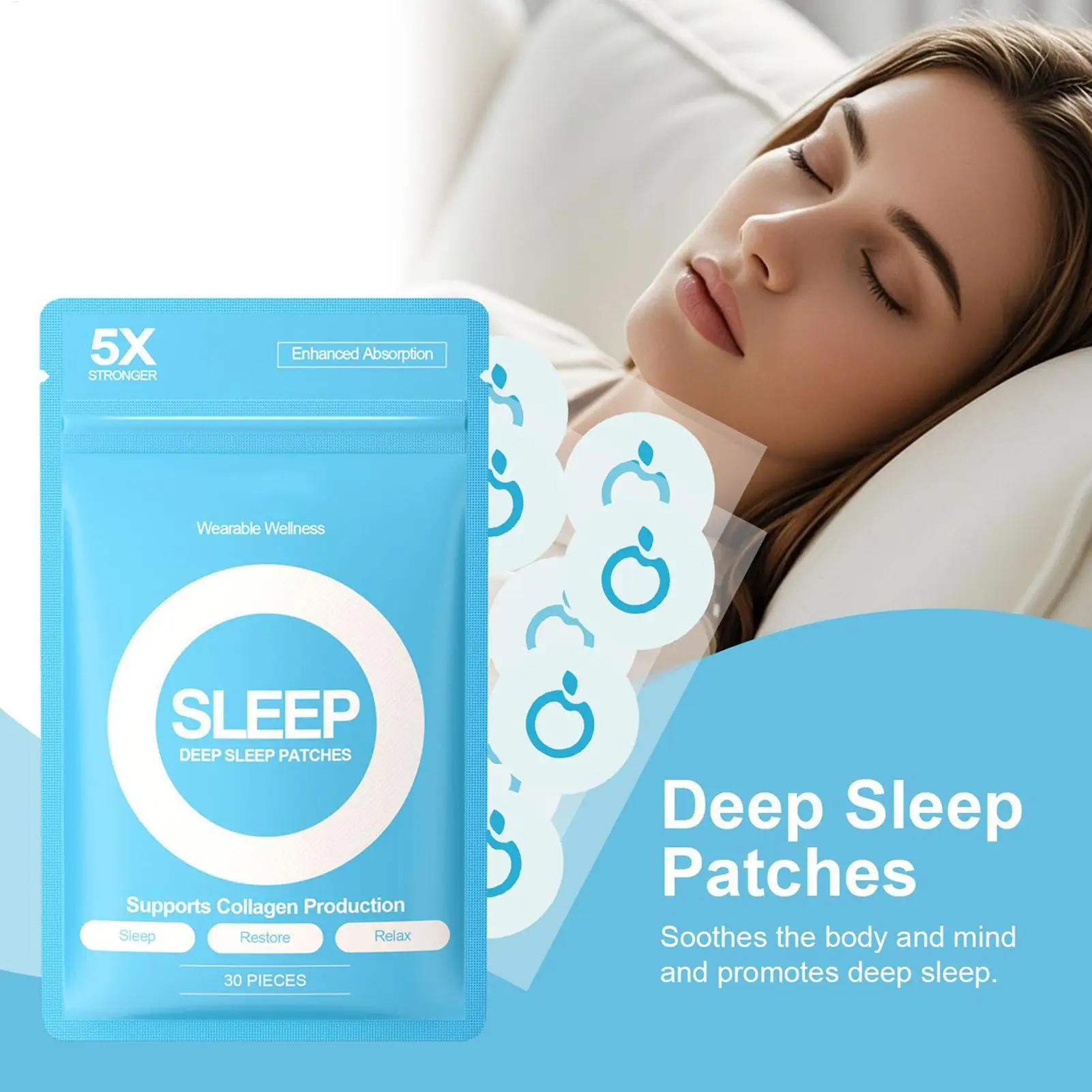 Sleep aid patch 30 Pieces sleep patches for adults soothes the body and mind and promotes deep sleep refreshing after waking up