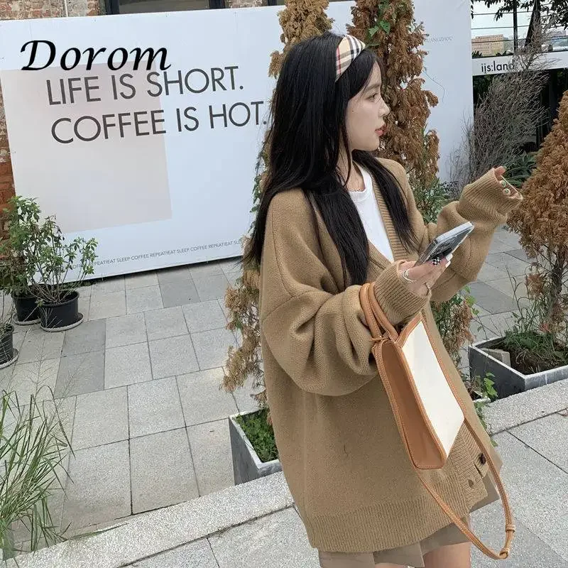 Japanese Vintage Green Rib Knitted Cardigan Women Harajuku V-neck Single-breasted Sweater Coat Autumn Warm Casual Loose Outwear