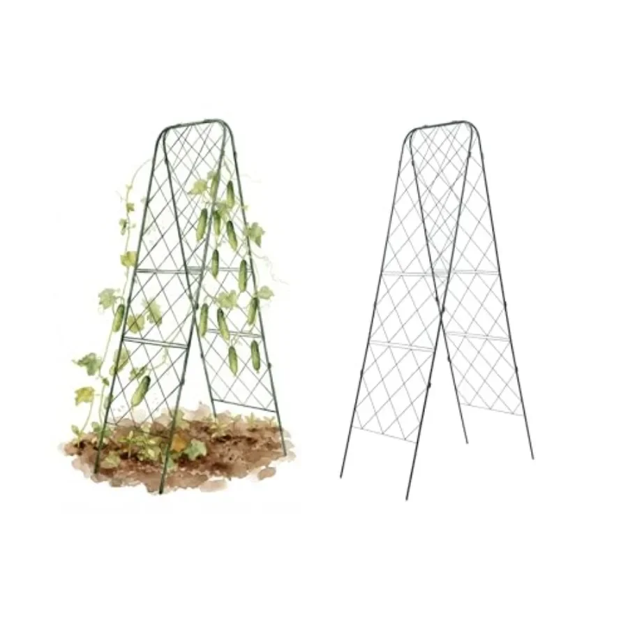 Garden pots application, galvanized steel material, silver color, rust-resistant and heavy-gauge support for climbing vegetable