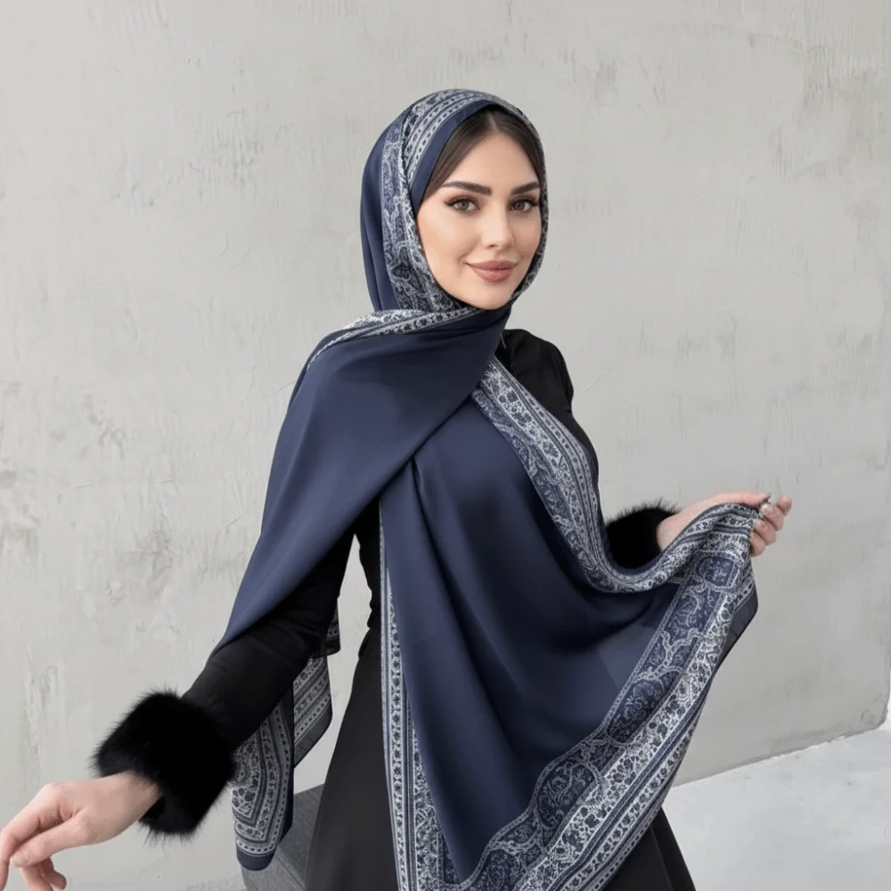 

Elegant Chiffon Ethnic Style Scarf Long Thin Headscarf Print 70*170cm Wraps Shawl Daily