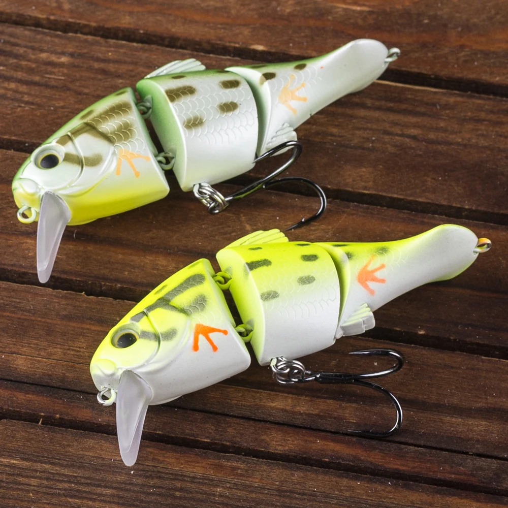Chans Huang 7,5 cm 10,2g/2,95 Zoll 0,36 Unzen schwimmender Vib Swimbait 2 Gelenke Bass Barsch Forelle Angeln lockt künstlichen Segment Köder – Detail 14
