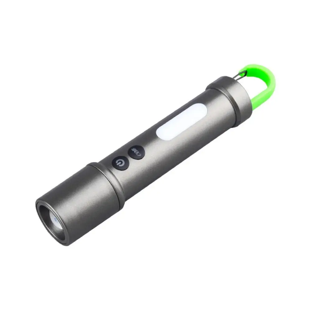 With Side Lamp Strong Light Flashlight Portable Hook Rechargeable Outdoor Small Flashlight Convenient Waterproof Camping Lamp