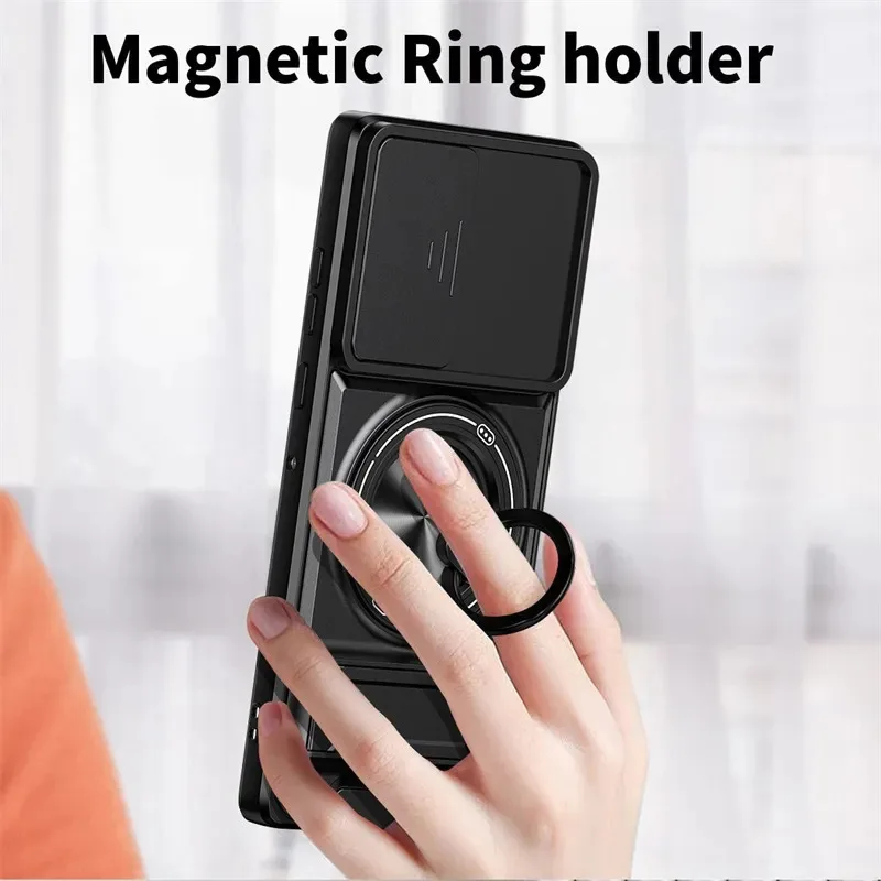 Skinlee Case For Moto G96 G85 Shunjia push-window silicone belt bracket soft shell For Moto Edge 50 Fusion G96 G85 Phone Cover