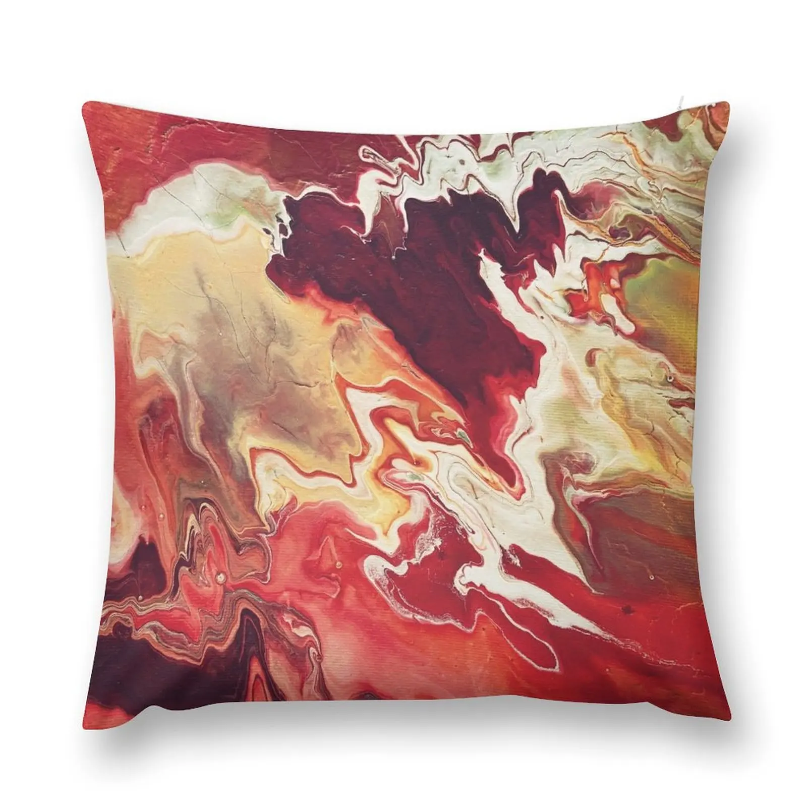 

Red Purple Acrylic Pour Throw Pillow Throw Pillow pillows decor home Sitting Cushion Sofa Cushions Cover pillow