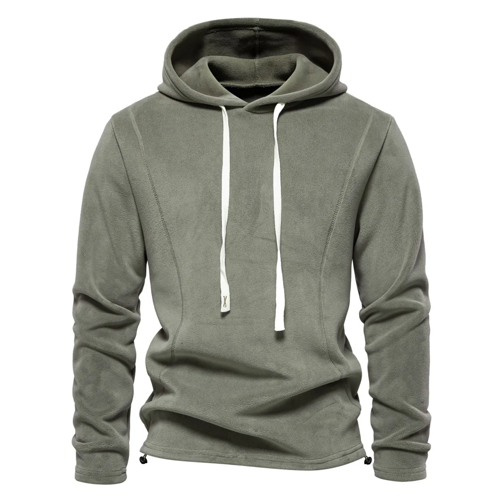 Brand Quality Thicken Warm Fleece Jacket for Men Zipper Neck Pullover Men's Sweatshirt Soft Shell Mens Jacket Hooded Sweater