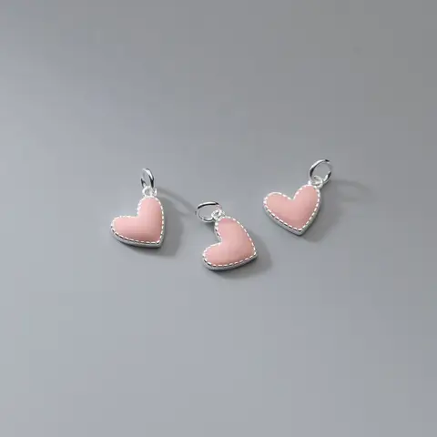 925 실버 매력 하트 펜던트 매력 DIY 펜던트 목걸이 액세서리 쥬얼리 실버 925 다채로운