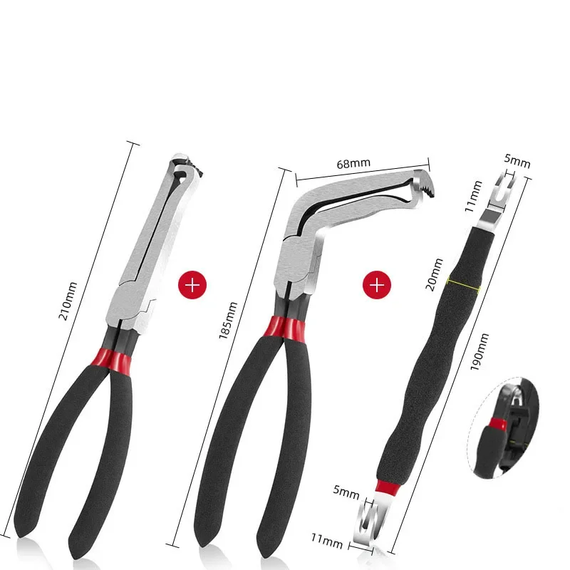 1/3pcs 8-Inch 60-Degree Electrical Disconnect Pliers for Automotive Connectors Sensors Angled Wire Plug Removal Tool