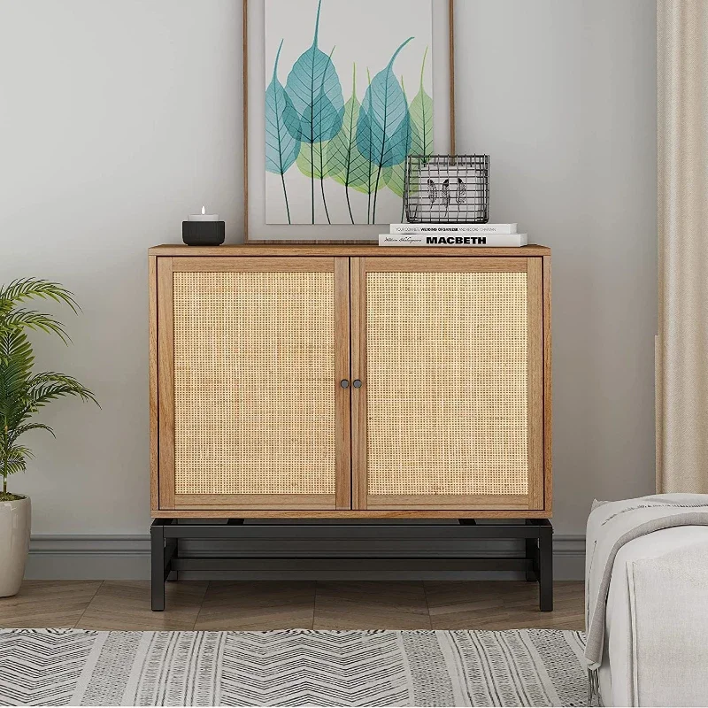 

Modern Japanese kitchen cabinets, rattan side storage cabinets