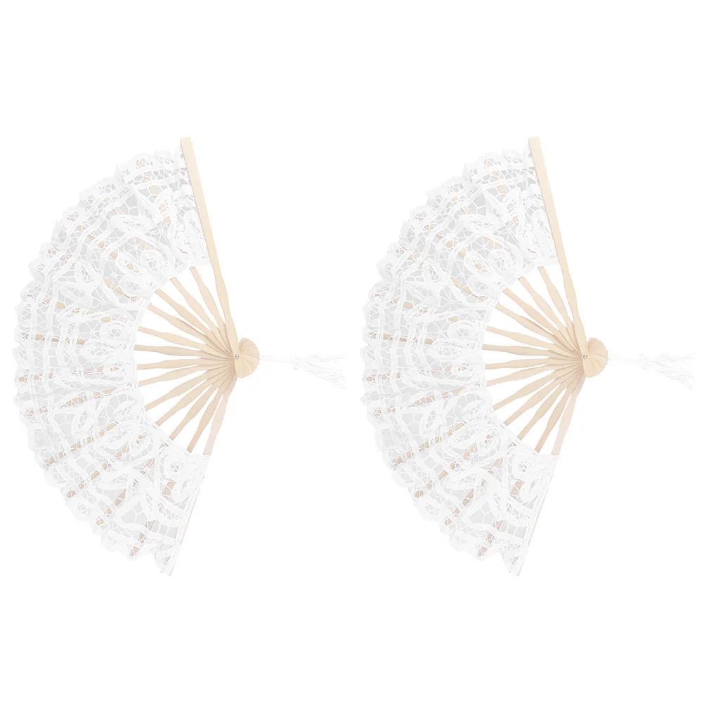 

2Pcs Bamboo H Fans H Fans Foldable Dancing Props Vintage Wedding Vintage Folding Fan Decorative Artistic Fan